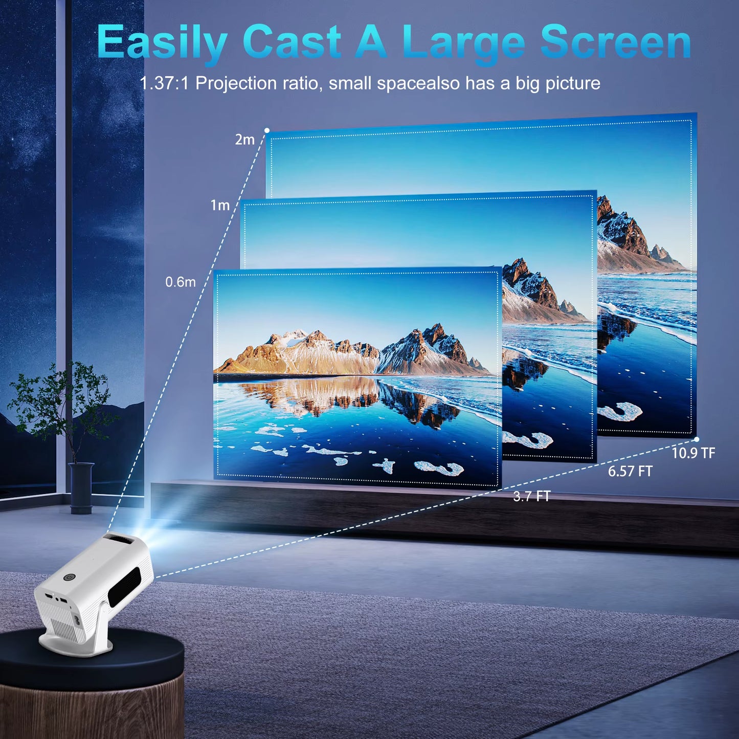 P330W Mini Projetor Android 11 280 ANSI 4K 8K 1080P Wifi6 BT5.0 Home Cinema Portable Projector Android/Ios Video Theater